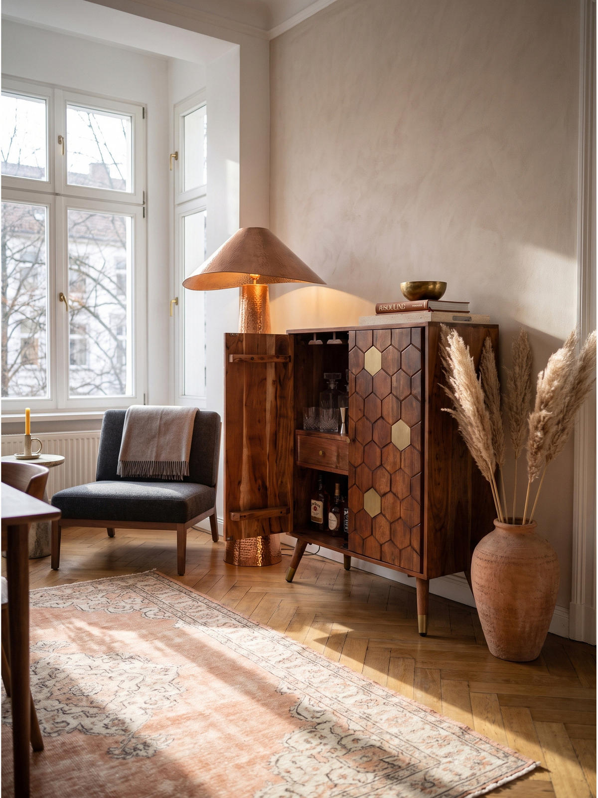 HAUSBAR ARENZANO, Akazie Massivholz, Dunkelbraun, 75 x 46 x 96 cm - Dunkelbraun/Braun, Akazienholz/Holz (75/96/46cm) - KADIMA DESIGN
