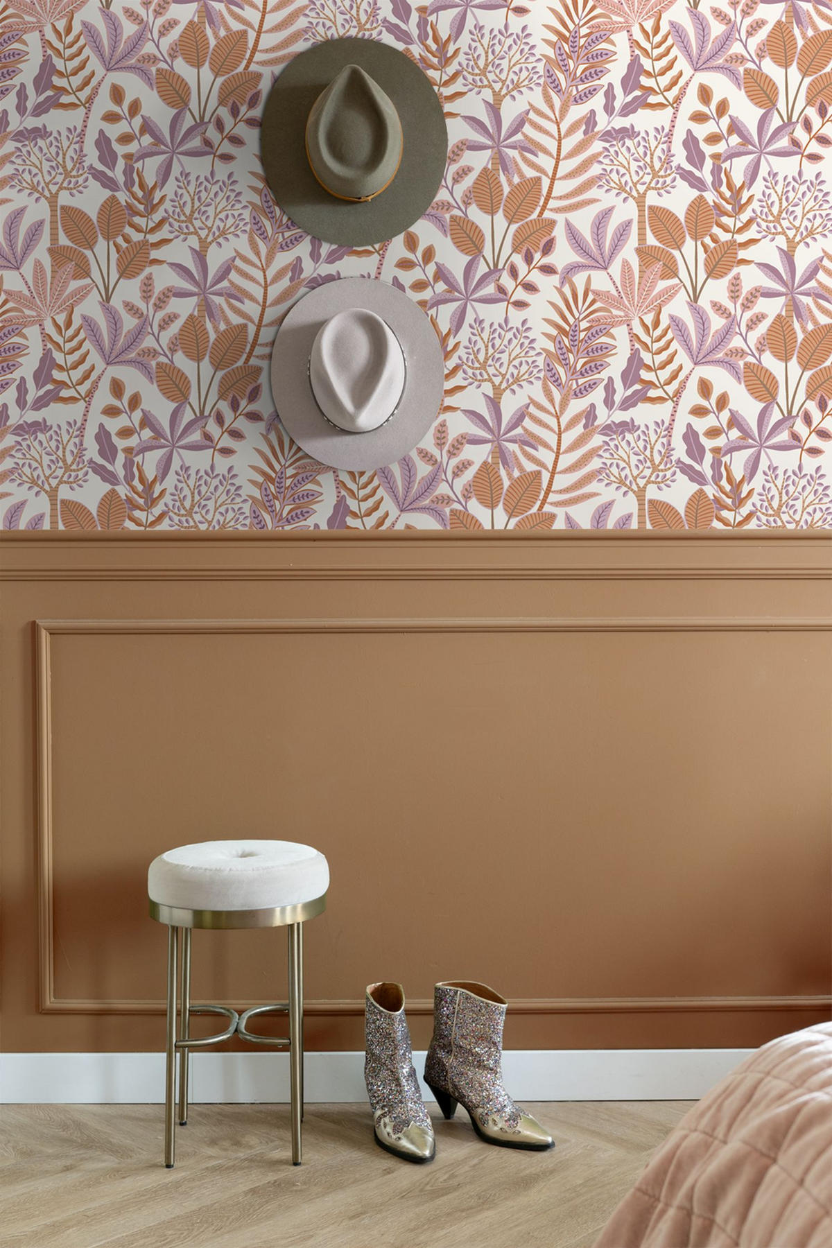 TAPETE Blätter 50 x 900 cm - Terracotta, Papier (50/900cm) - ESTAhome