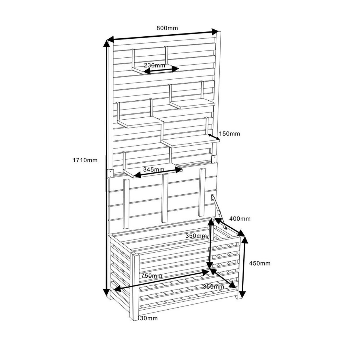 SICHTSCHUTZ-BANK ORELIA - Braun, Holz (80/171/40cm) - Home Deluxe