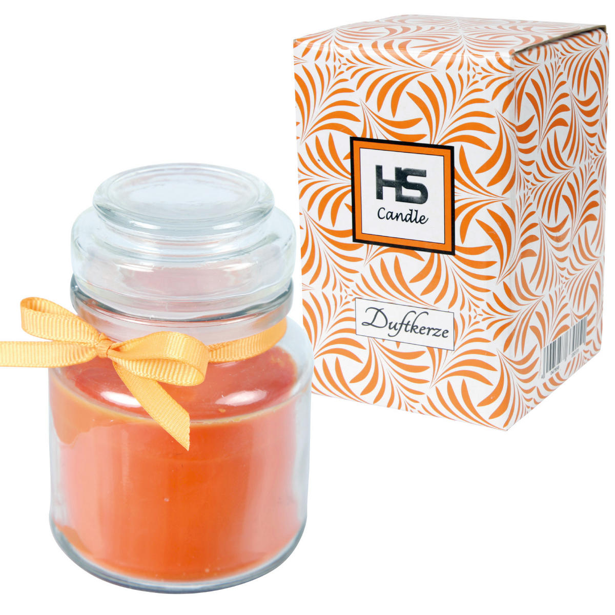 DUFTKERZE im Bonbonglas mit Deckel Honigmelone 30h - Orange, Glas (7/10cm)