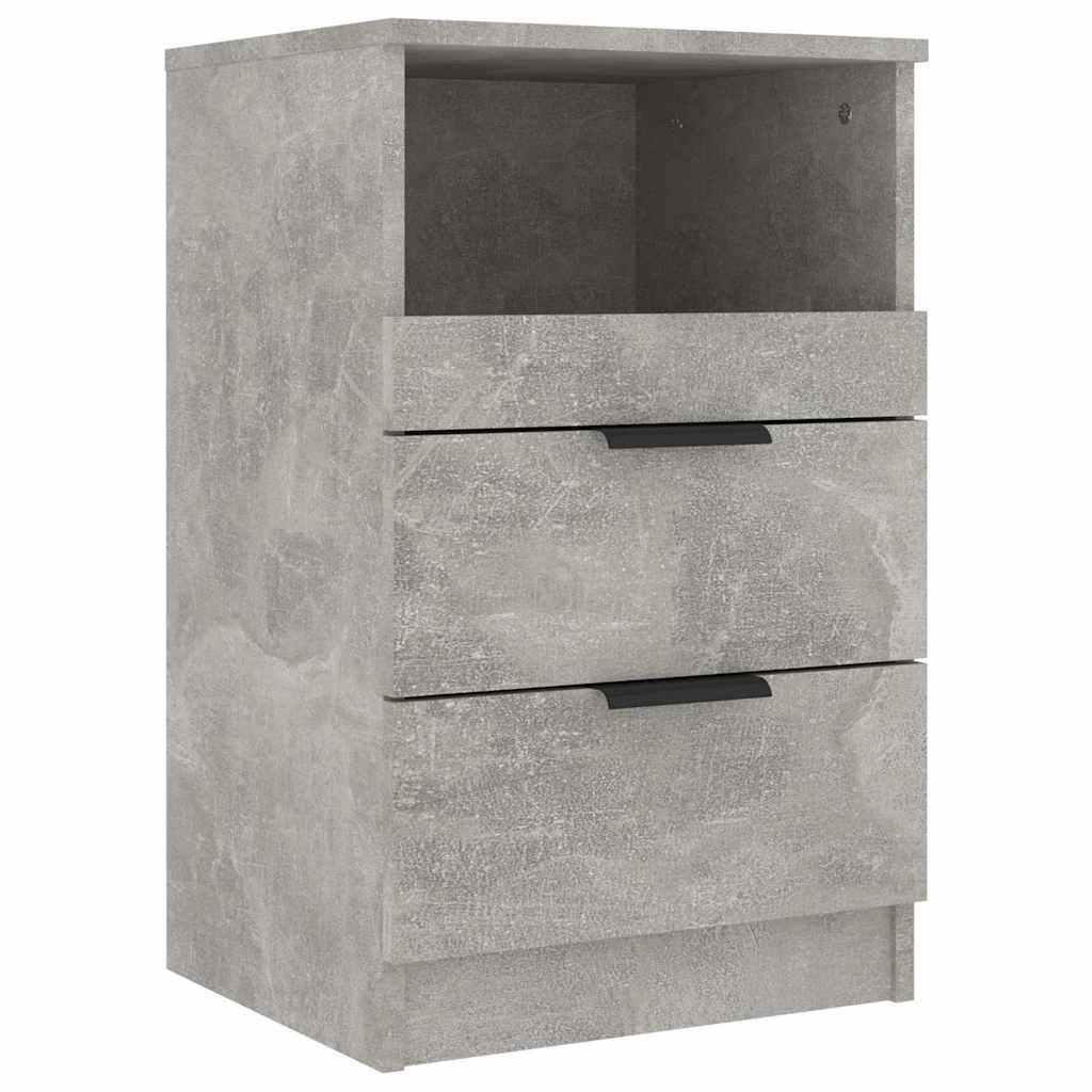 NACHTTISCH mit 2 Schubladen 40/36/65 cm aus Holzwerkstoff in Betongrau - Hellgrau, Karton/Holz (40/65/36cm) - vidaXL