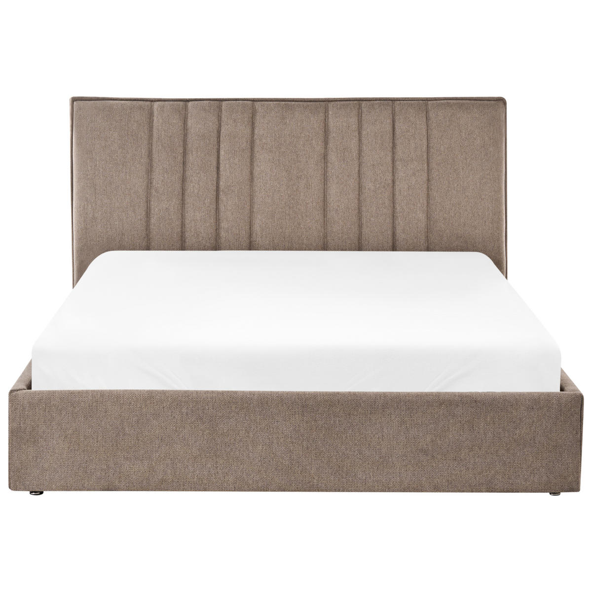 BETT mit Stauraum 140/200 cm Taupe Tarascon - Taupe, Textil (140/200cm) - Beliani