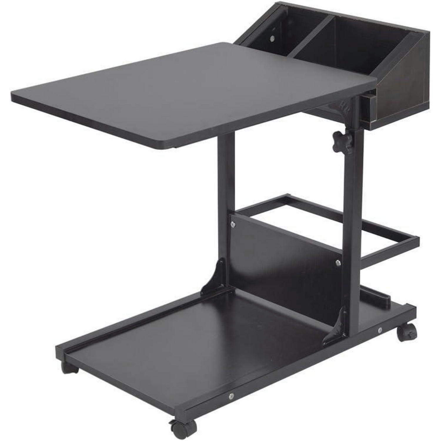 BEISTELLTISCH verstellbar mit Rollen Schwarz 40 x 40 cm - Schwarz, Metall (40/50/55cm)
