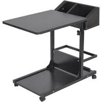 BEISTELLTISCH verstellbar mit Rollen Schwarz 40 x 40 cm - Schwarz, Metall (40/50/55cm)