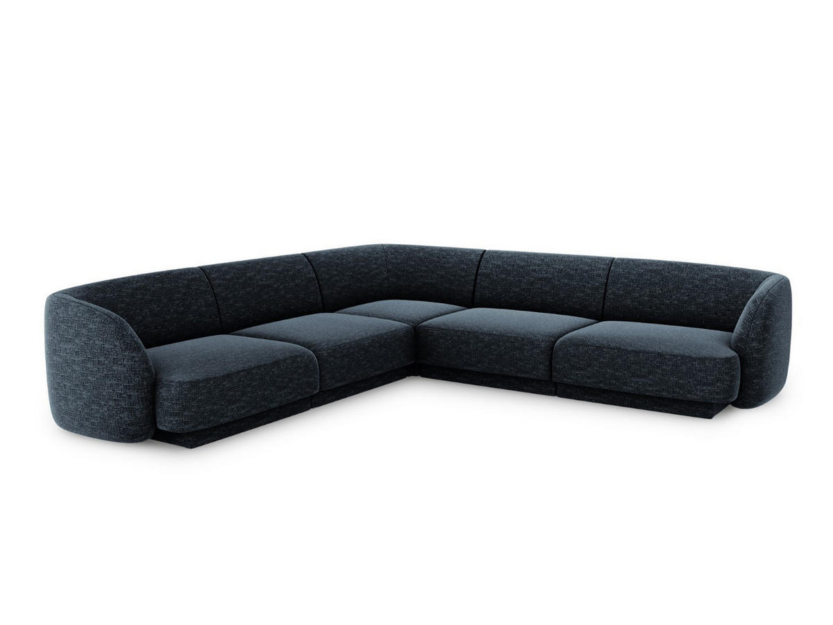 WENDBARES-ECKSOFA Miley aus Chenille-Stoff königsblau 5 Sitzplätze - Blau, Textil (255/255cm) - Micadoni