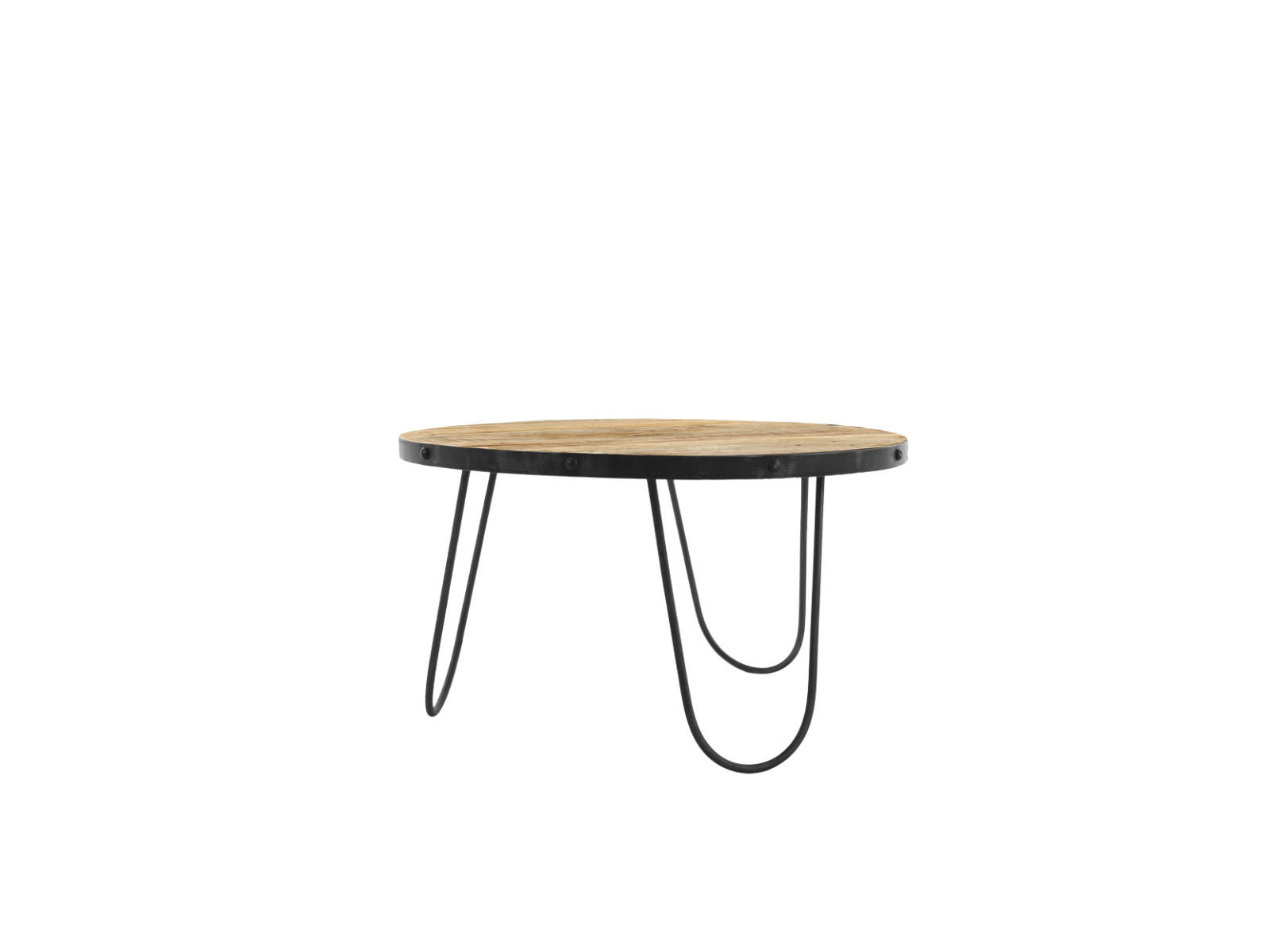 COUCHTISCH Industriel Mangoholz Durchmesser 60 cm Natur - Naturfarben, Holz (60/60/39cm)