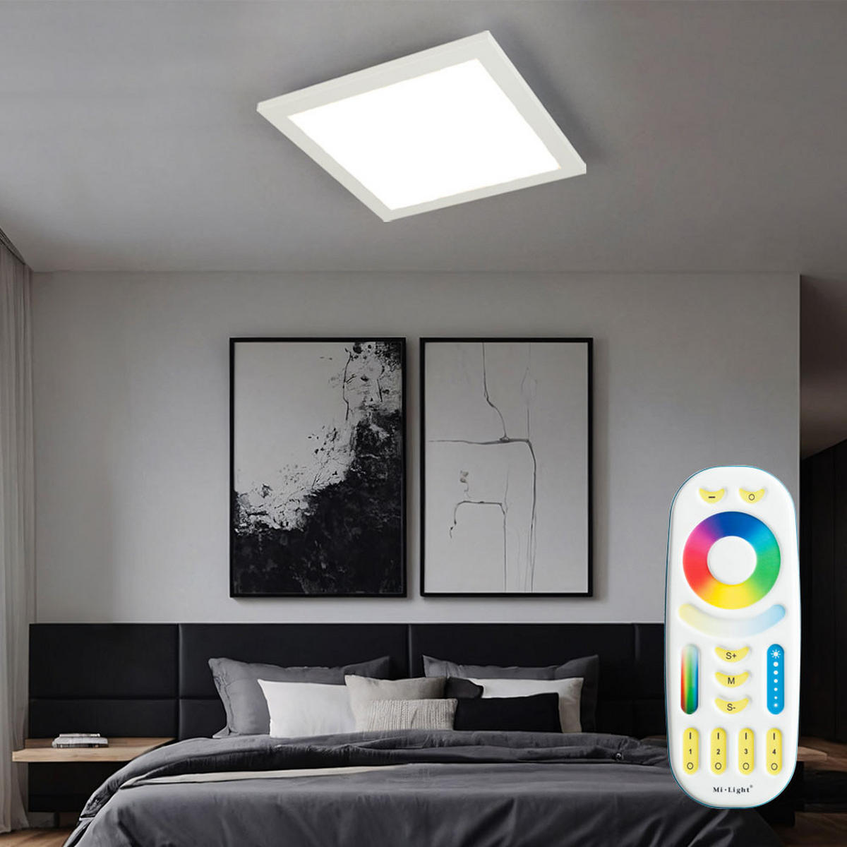 LED PANEL Weiß ROSI 45 cm - Weiß, Metall (45/45/4.5cm) - Globo Lighting