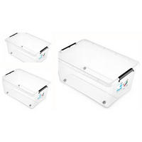 AUFBEWAHRUNGSBOX, S-free, 40L 3er-Set - Transparent, Kunststoff (58/25/39cm)