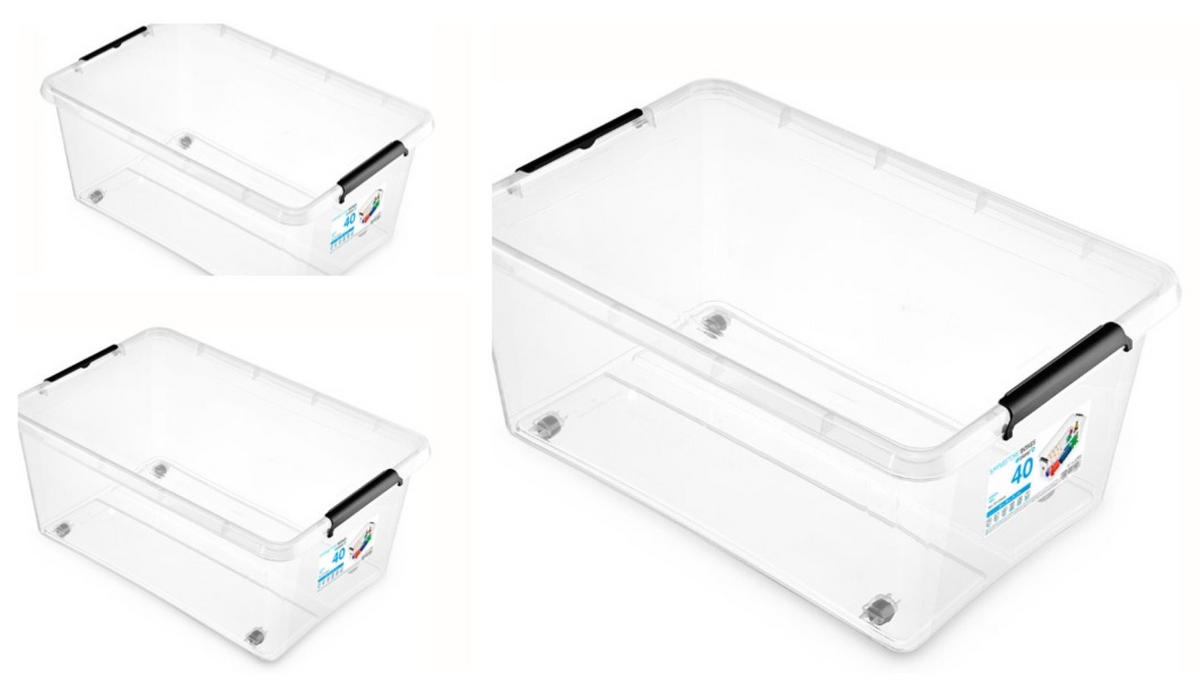 AUFBEWAHRUNGSBOX, S-free, 40L 3er-Set - Transparent, Kunststoff (58/25/39cm)