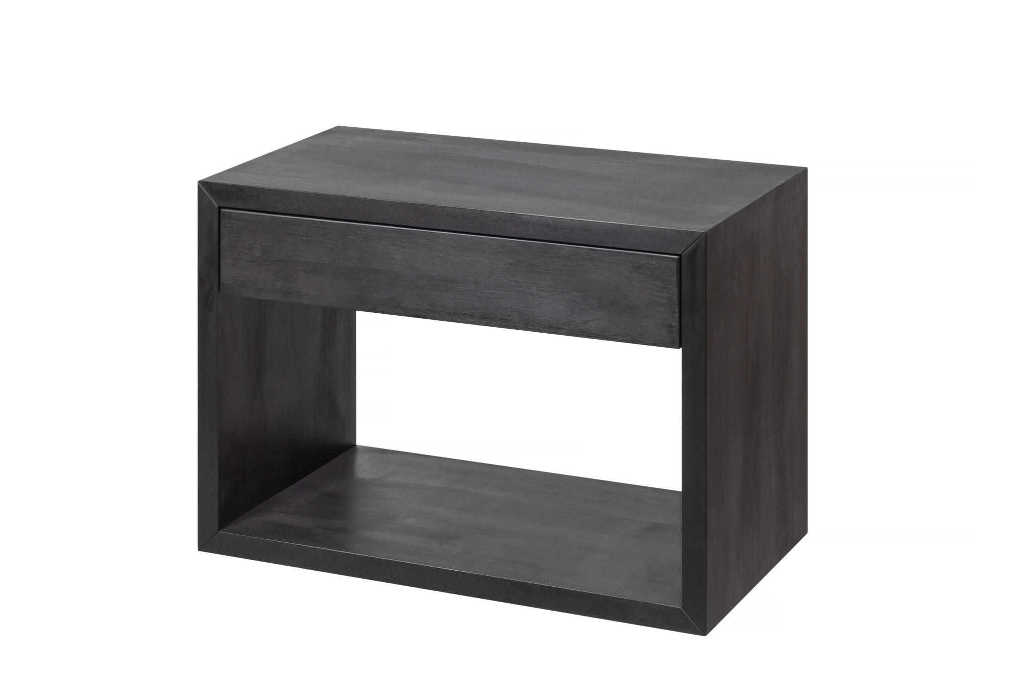 NACHTTISCH Hugo, schwarze Birke, 30/55/39 cm - Schwarz, Holz (55/39/30cm) - WOODEK
