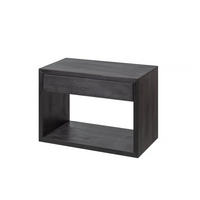 NACHTTISCH Hugo, schwarze Birke, 30/55/39 cm - Schwarz, Holz (55/39/30cm) - WOODEK