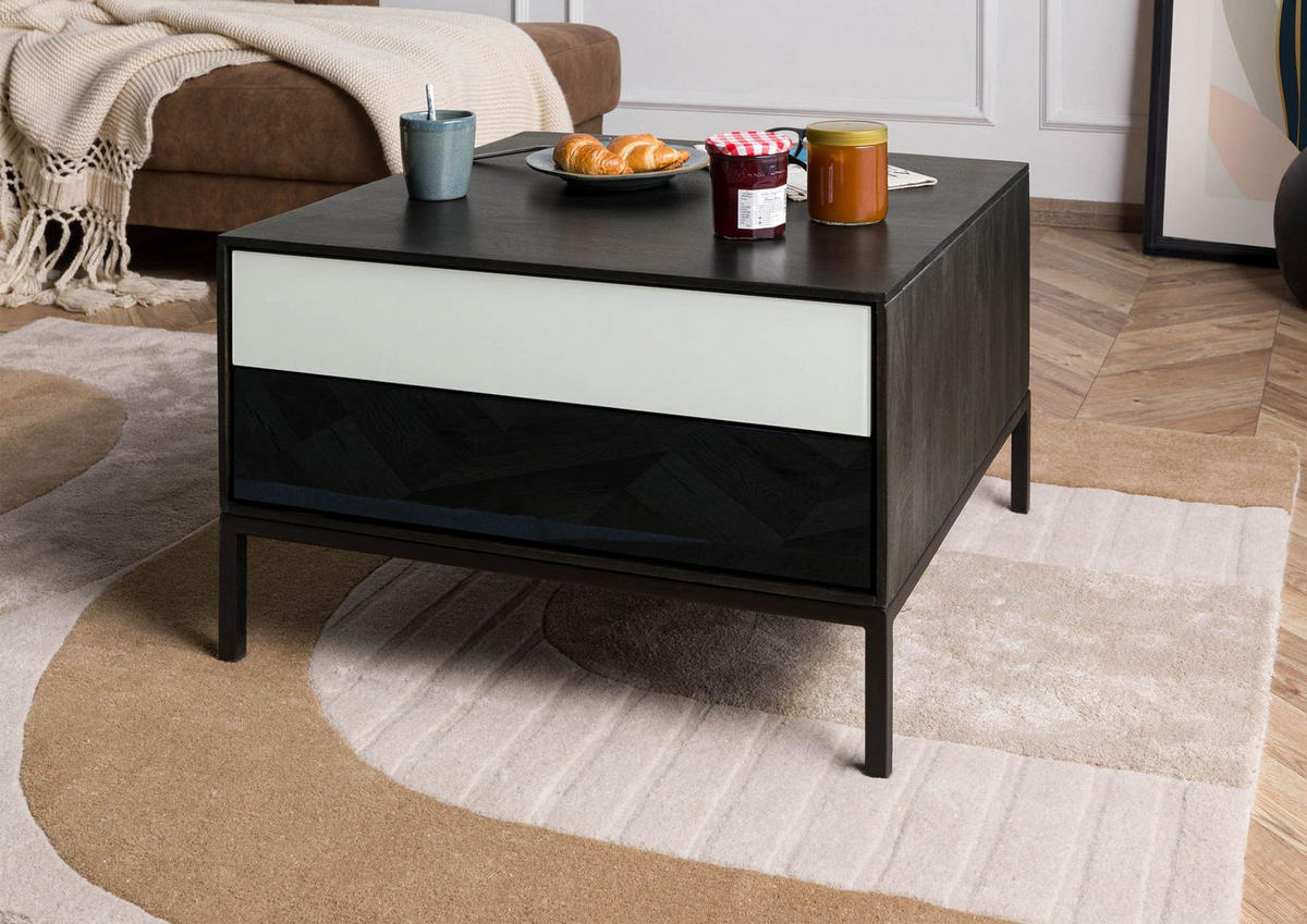 COUCHTISCH Mango 67x67x43 dunkelgrau geölt CHICAGO #213 - Grau, Holz (67/67/43cm) - Massivmoebel24