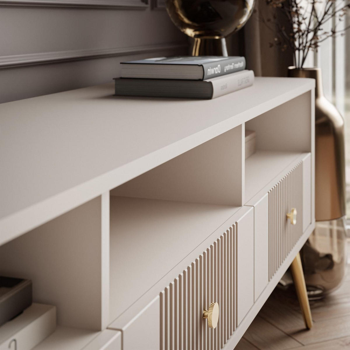 TV-LOWBOARD ELYSIA KASCHMIR mit Schubladen - Kaschmir, Holzwerkstoff (165/55/39cm) - Lookway