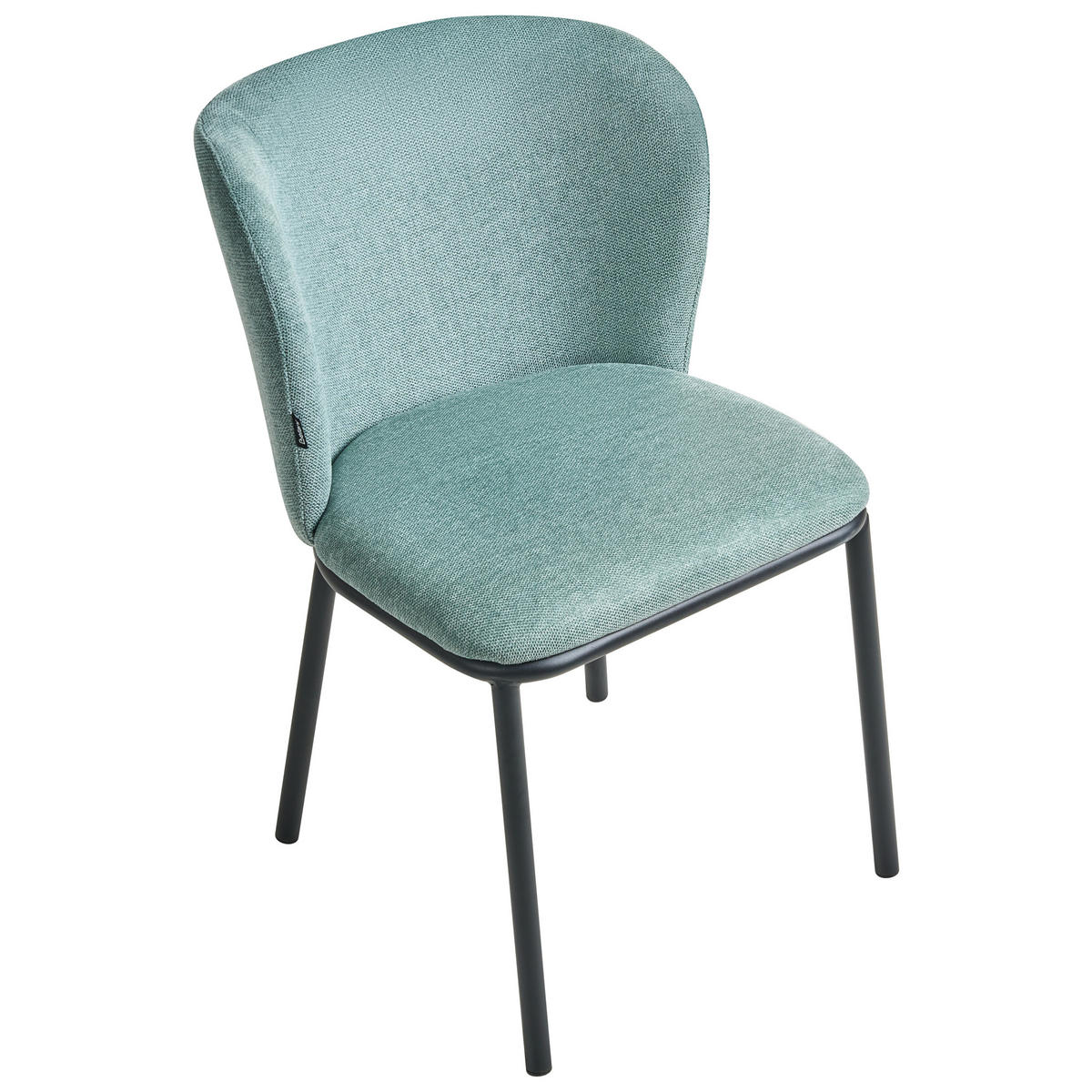 ESSZIMMERSTUHL 2er-Set Mintgrün Artesia - Schwarz/Mintgrün, Textil (51/81/49cm) - Beliani