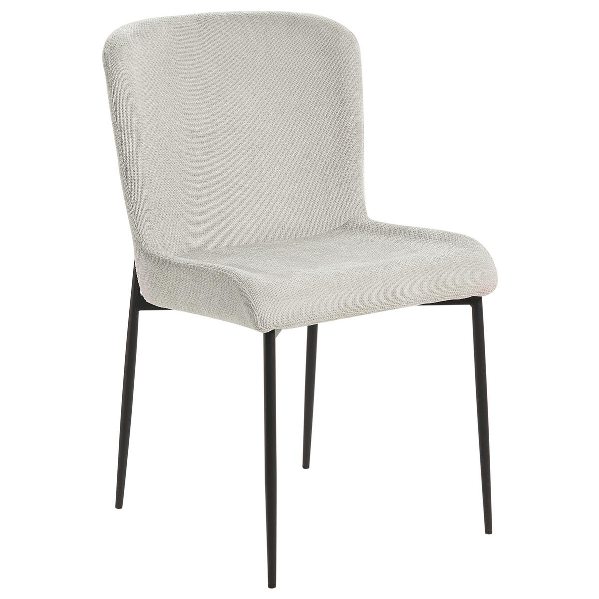 ESSZIMMERSTUHL 2er-Set Polsterbezug Grau Ada - Grau, Textil/Metall (49/82/48cm) - Beliani
