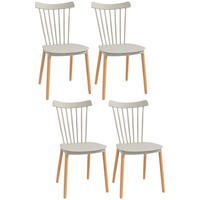 ESSZIMMERSTÜHLE 4er-Set DE-13215 Skandinavisch & hohe Rückenlehne Grau - Grau, Kunststoff (52.5/83/48cm) - ComfortXL