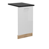 GESCHIRRSPÜLBLENDE R-Line Weiß Hochglanz 45 cm , AP Anthrazit - Honigeiche/Weiß Hochglanz, Holzwerkstoff (45/81.8/1.6cm) - Vicco