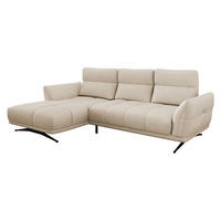 ECKSOFA Giovanni Z LCH, Seite: Links LC-2R - Creme/Schwarz, Holz/Textil (298/195cm) - MIRJAN24