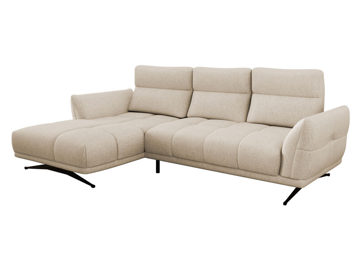 ECKSOFA Giovanni Z LCH, Seite: Links LC-2R - Creme/Schwarz, Holz/Textil (298/195cm) - MIRJAN24