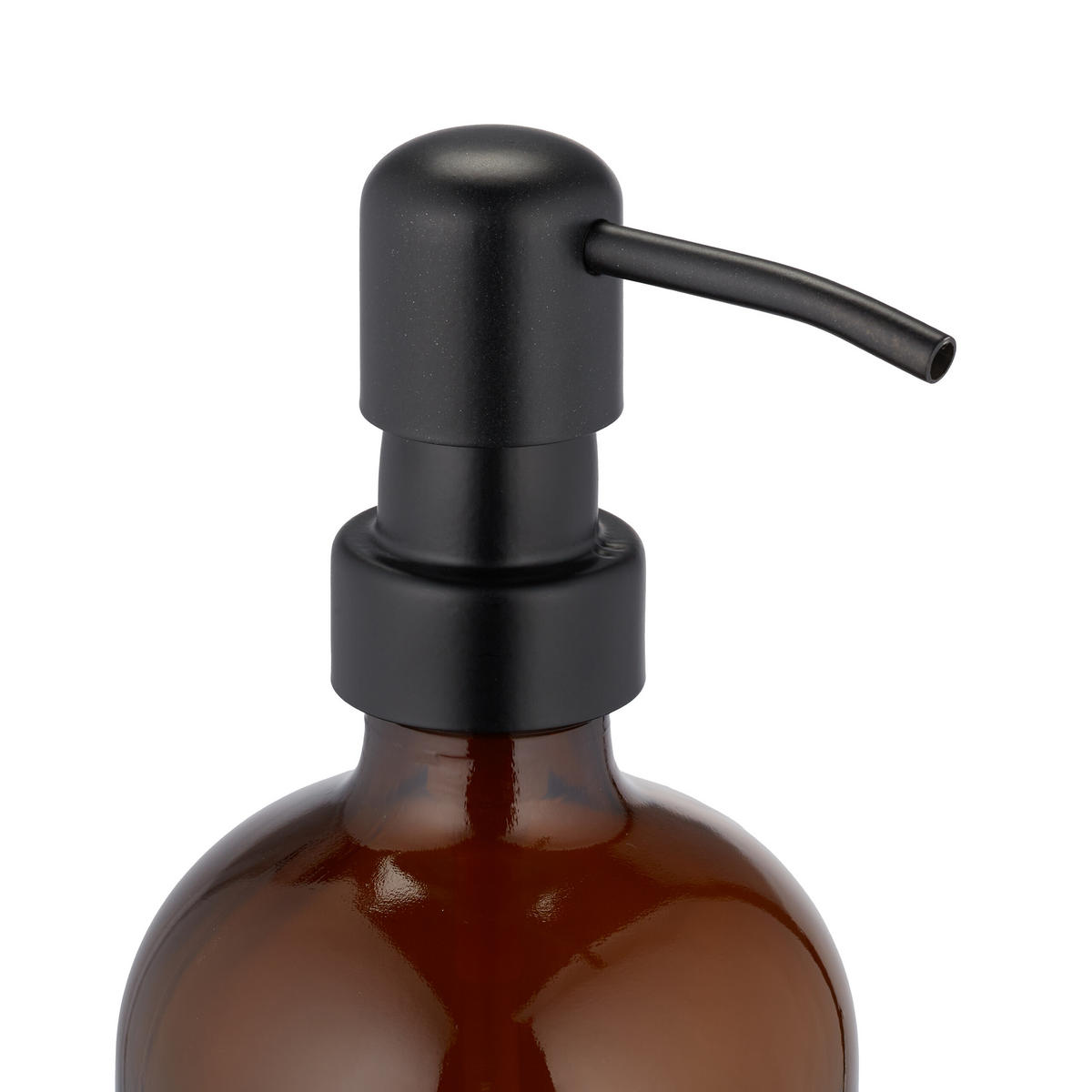 2XGLAS-SEIFENSPENDER - Braun, Glas/Metall (9/22/7cm) - Relaxdays