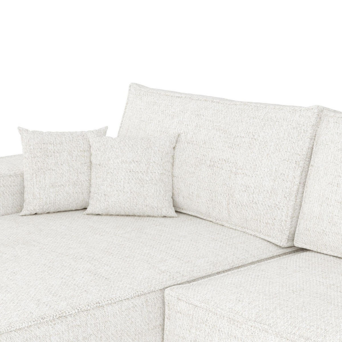 ECKSOFA TAURI mit Schlaffunktion Creme im Neve Stoff - Creme/Schwarz, Holz/Holzwerkstoff (294/185cm) - AltaBeds