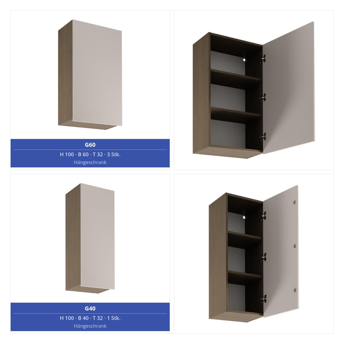 KÜCHENZEILE 400 cm - Sorento KS9-M400 - in Beige / Dunkle Eiche - Eichefarben/Beige, Holz/Metall (400/247/58cm)