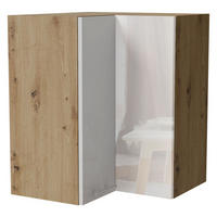 ECKHÄNGESCHRANK Essen W12/60 Weiß Hochglanz / Eiche Artisan Matt 60 / 60 / 72cm - Weiß Hochglanz/Eiche Artisan, Holz/Holzwerkstoff (60/72/60cm) - Feldmann-Wohnen