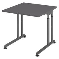SCHREIBTISCH Serie-Z 80/80/74 cm in Graphitfarben/Graphitfarben - Graphitfarben, Holzwerkstoff (80/80/74cm) - bümö