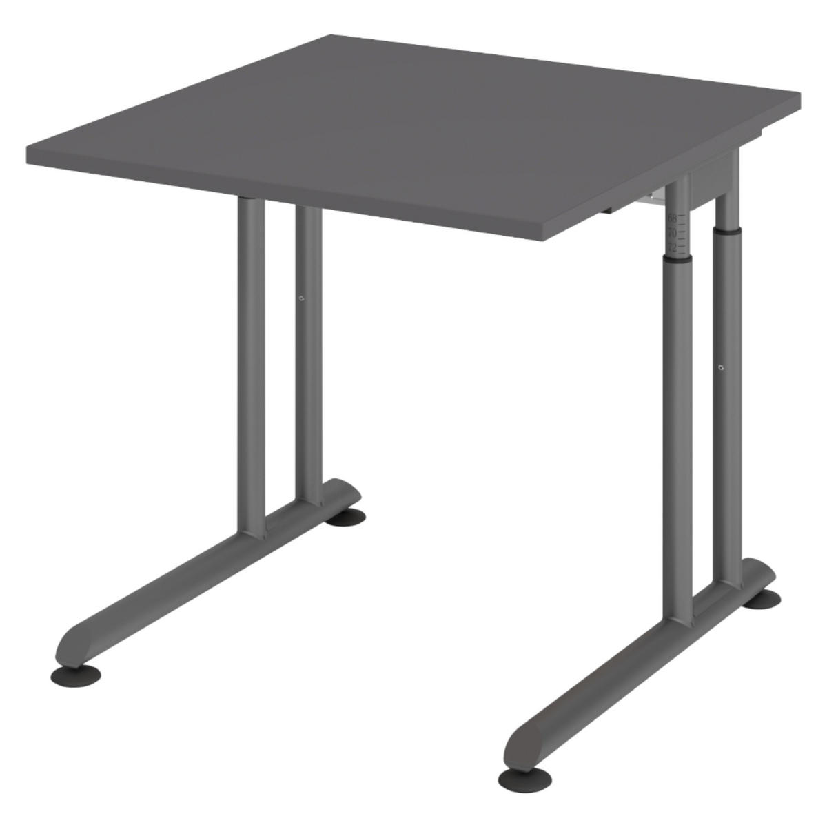 SCHREIBTISCH Serie-Z 80/80/74 cm in Graphitfarben/Graphitfarben - Graphitfarben, Holzwerkstoff (80/80/74cm) - bümö