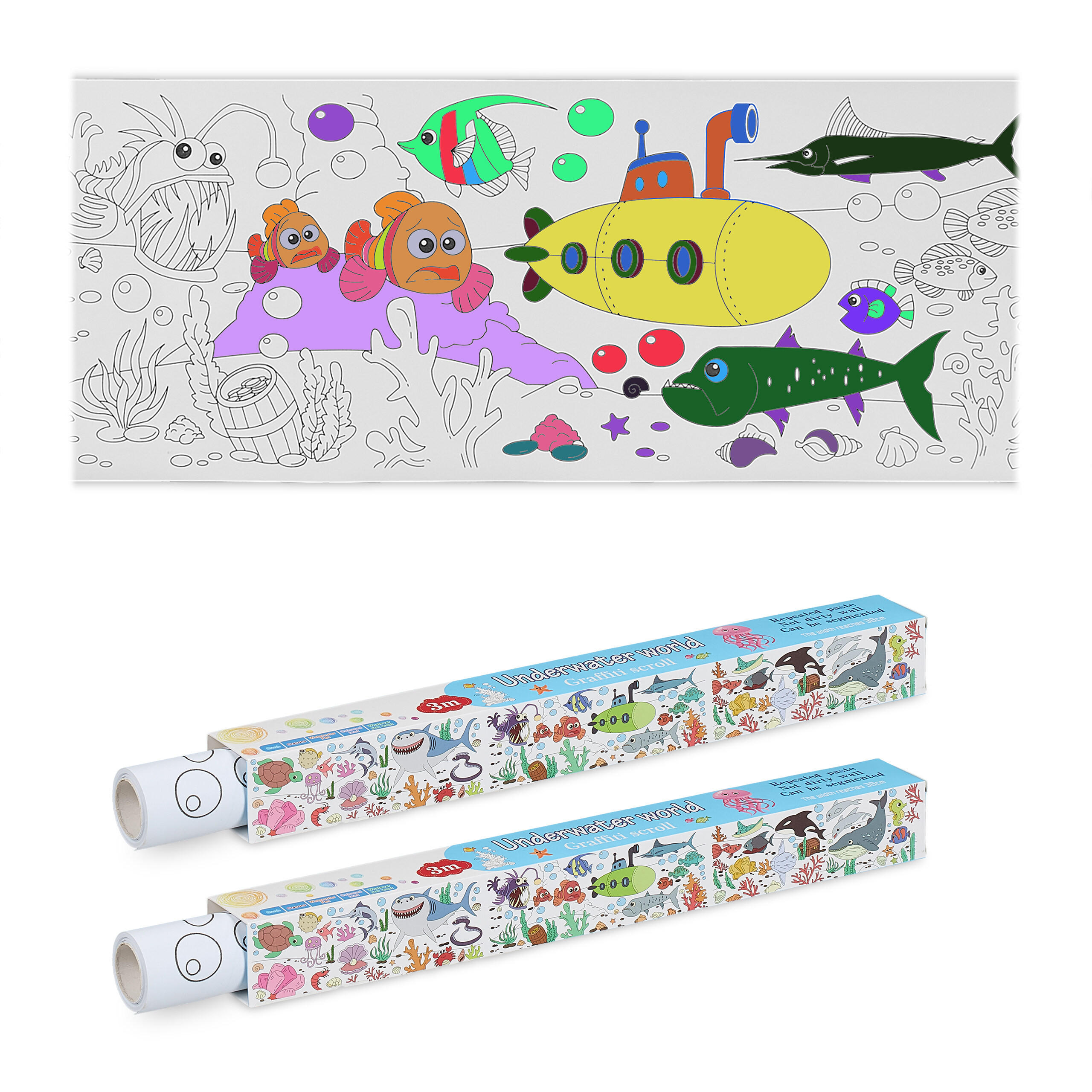 2xAUSMALTISCHDECKE - Multicolor, Papier (38/4/4cm) - Relaxdays