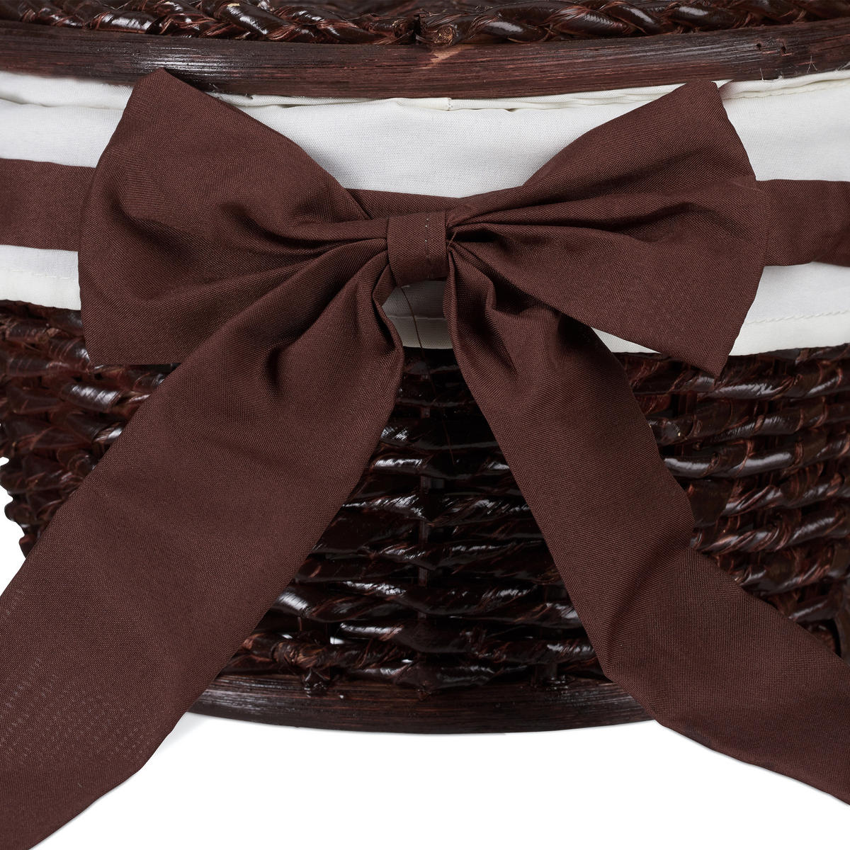 2XBADKÖRBCHEN - Dunkelbraun, Textil (31/22/31cm) - Relaxdays