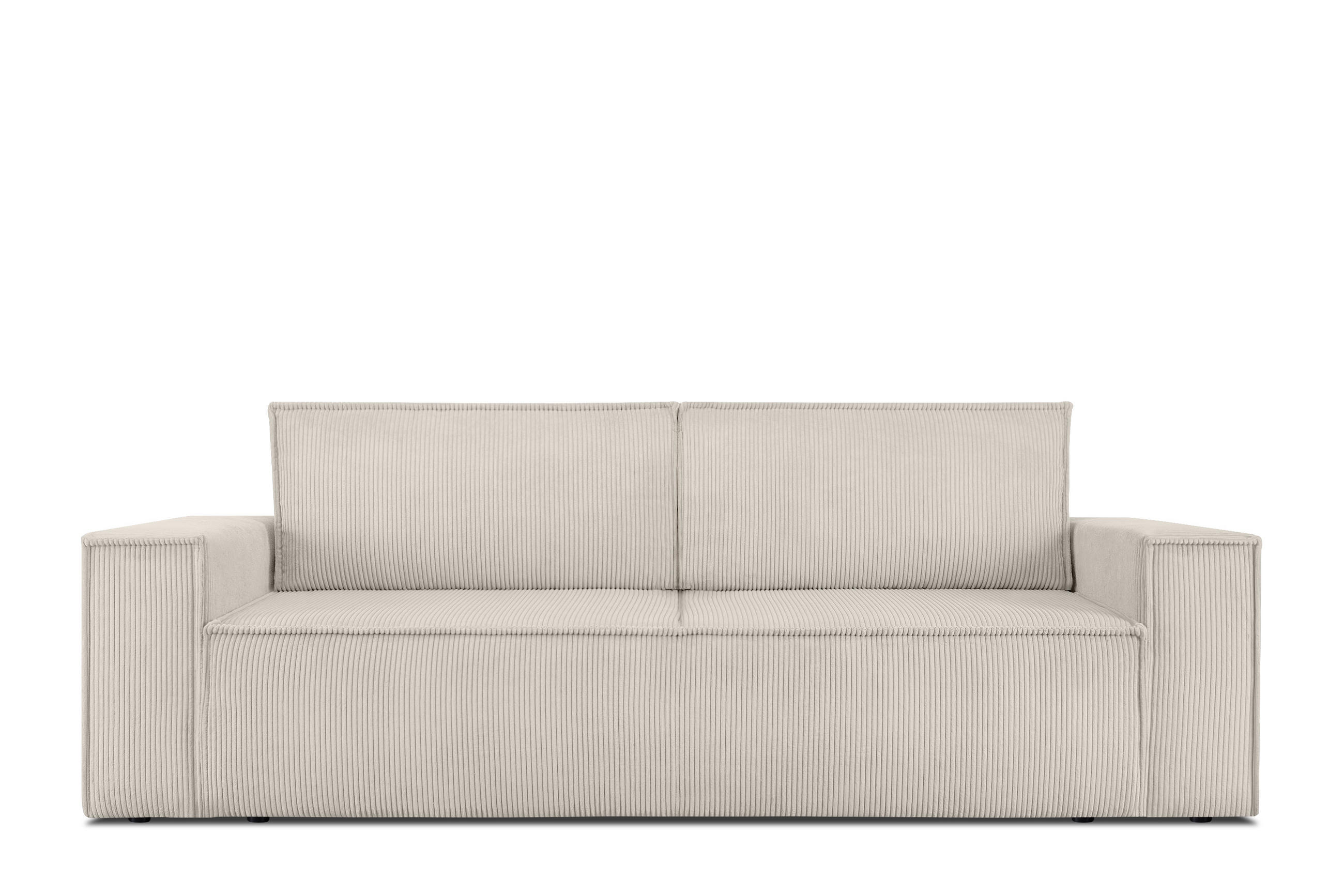 3-SITZER-SCHLAFSOFA NAPI in Pet Friendly Cord-Stoff, cremig - Creme/Schwarz, Textil (244/89/101cm) - KONSIMO®