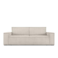 3-SITZER-SCHLAFSOFA NAPI in Pet Friendly Cord-Stoff, cremig - Creme/Schwarz, Textil (244/89/101cm) - KONSIMO®