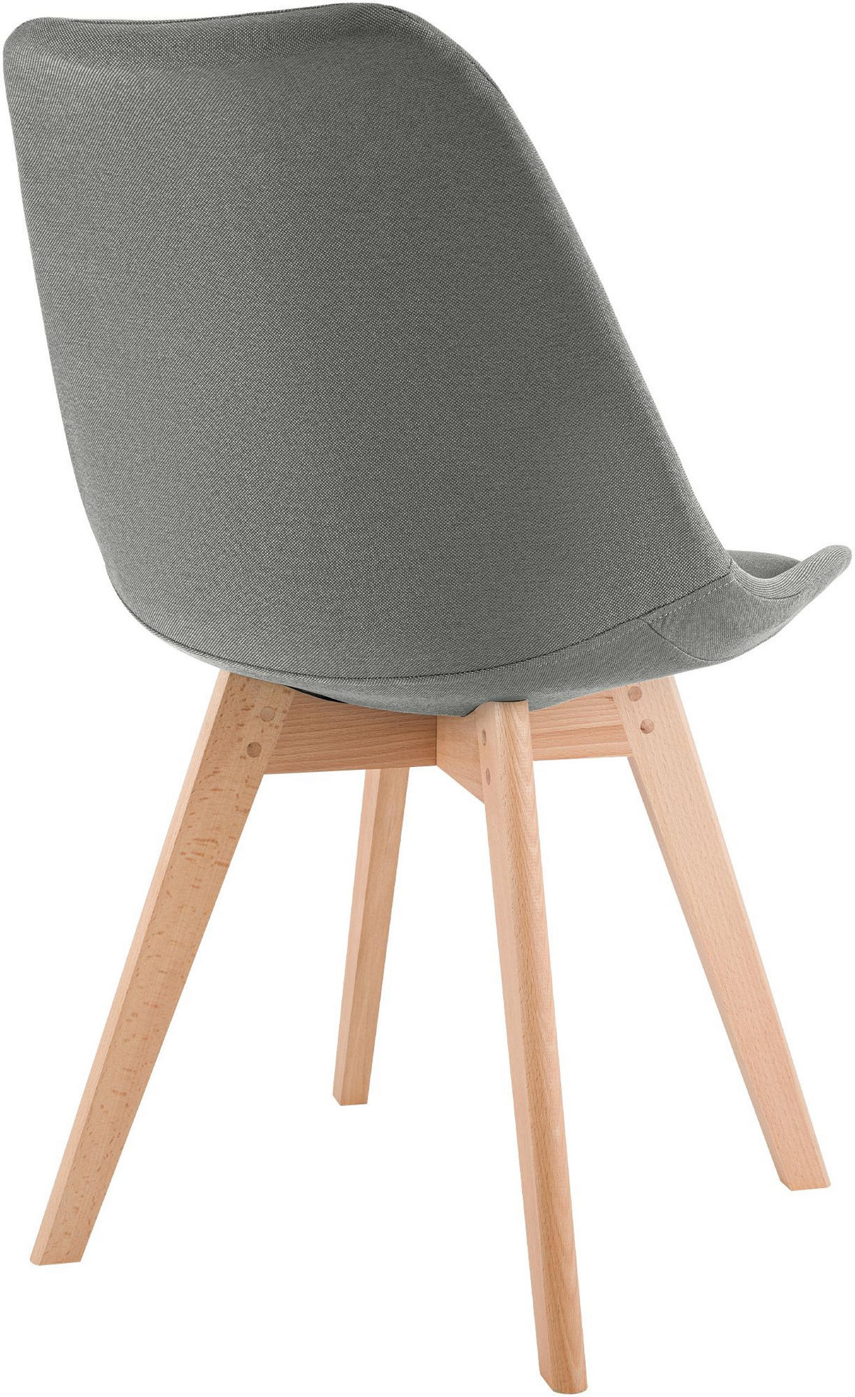 STUHL Stoff Hellgrau - Eukalyptusholzfarben/Hellgrau, Holz/Textil (49/83/50cm) - CLP