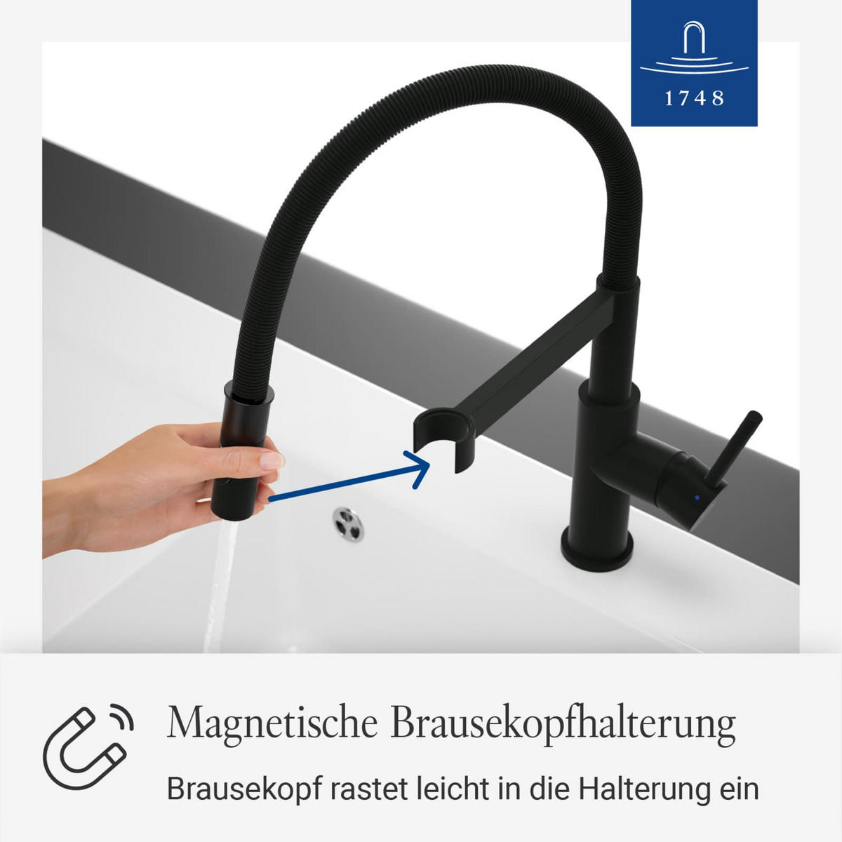 KÜCHENARMATUR Steel Expert Compact schwarz 14,3 cm - Schwarz, Metall (4.2/40/22cm) - Villeroy & Boch