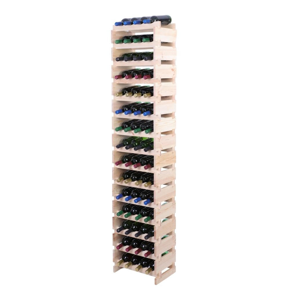 WEINREGAL VINOTECA FLEX PRO HxBxT 205x46x28cm 60 Flaschen auf 15 Ebenen Natur unbehandelt - Naturfarben, Holz (46/205/28cm) - PROREGAL