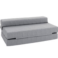 BODENSOFA Schlafsofa klappbar mit abnehmbarem Bezug 138/80/50 cm Grau - Grau, Textil (80/50/138cm) - Redom