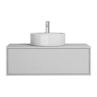 EINZELWASCHTISCH - 94 cm x 47 cm - Holz, Platte - Weiß - TEANA - Weiß, Holz (94/32/47cm) - Vente-Unique