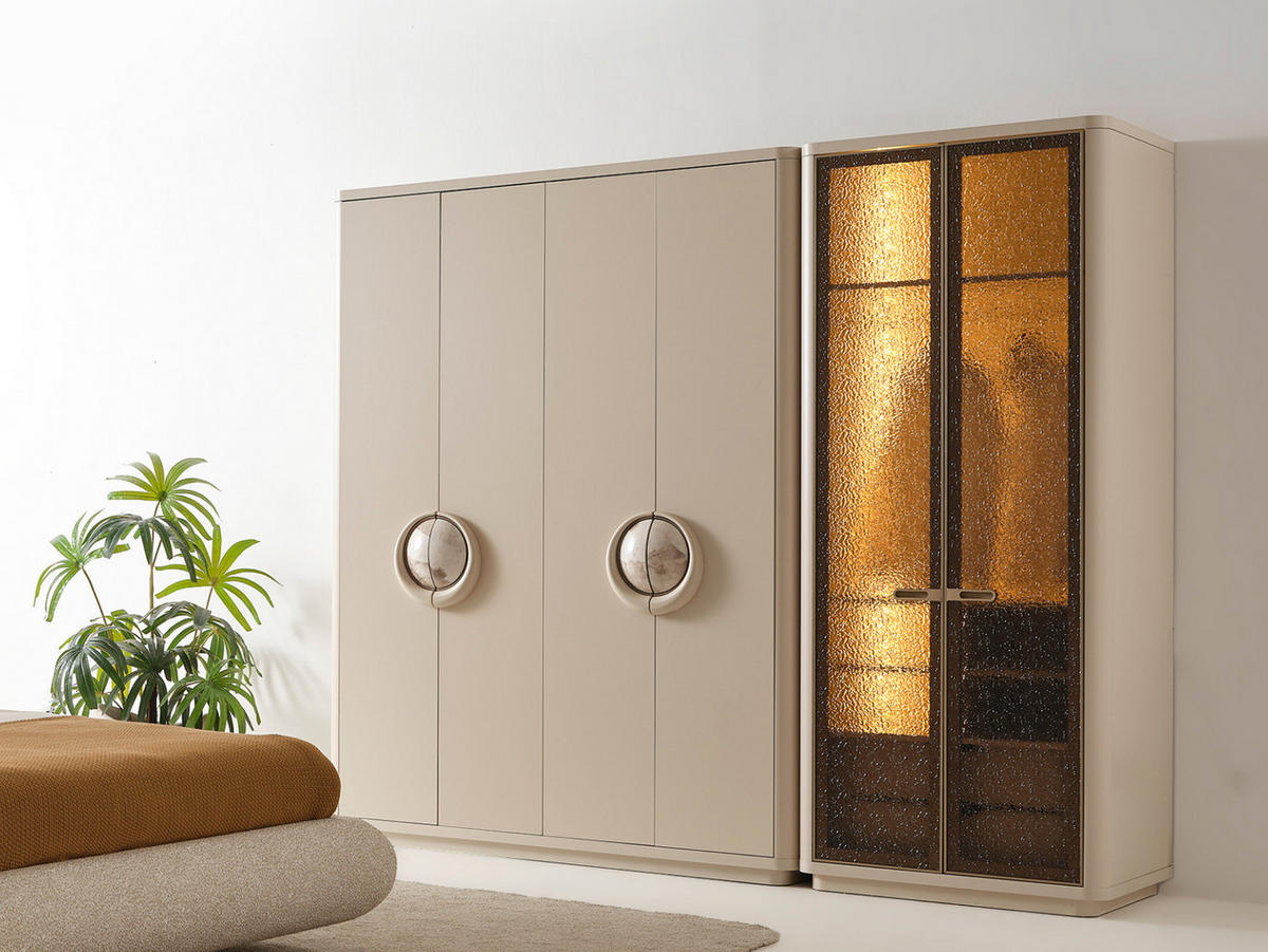 KLEIDERSCHRANK Sebastian 6 trg. - Beige, Holzwerkstoff (271/230/65cm)
