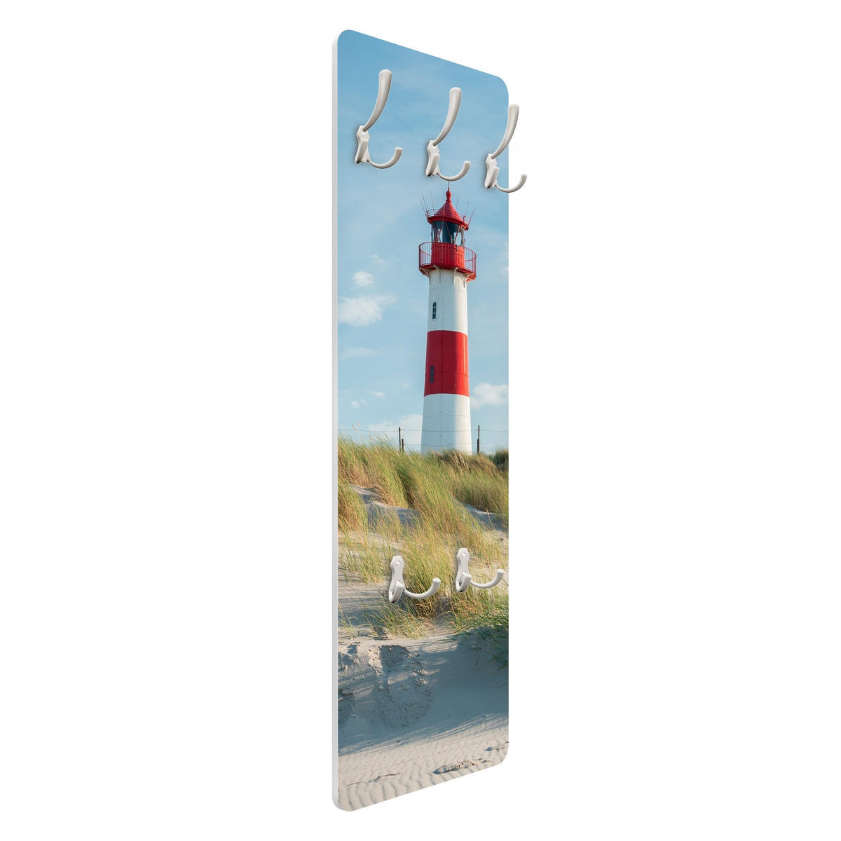 WANDGARDEROBE - Leuchtturm an der Nordsee 34/105 cm - Blau, Holzwerkstoff (34/105/1.6cm) - Bilderwelten