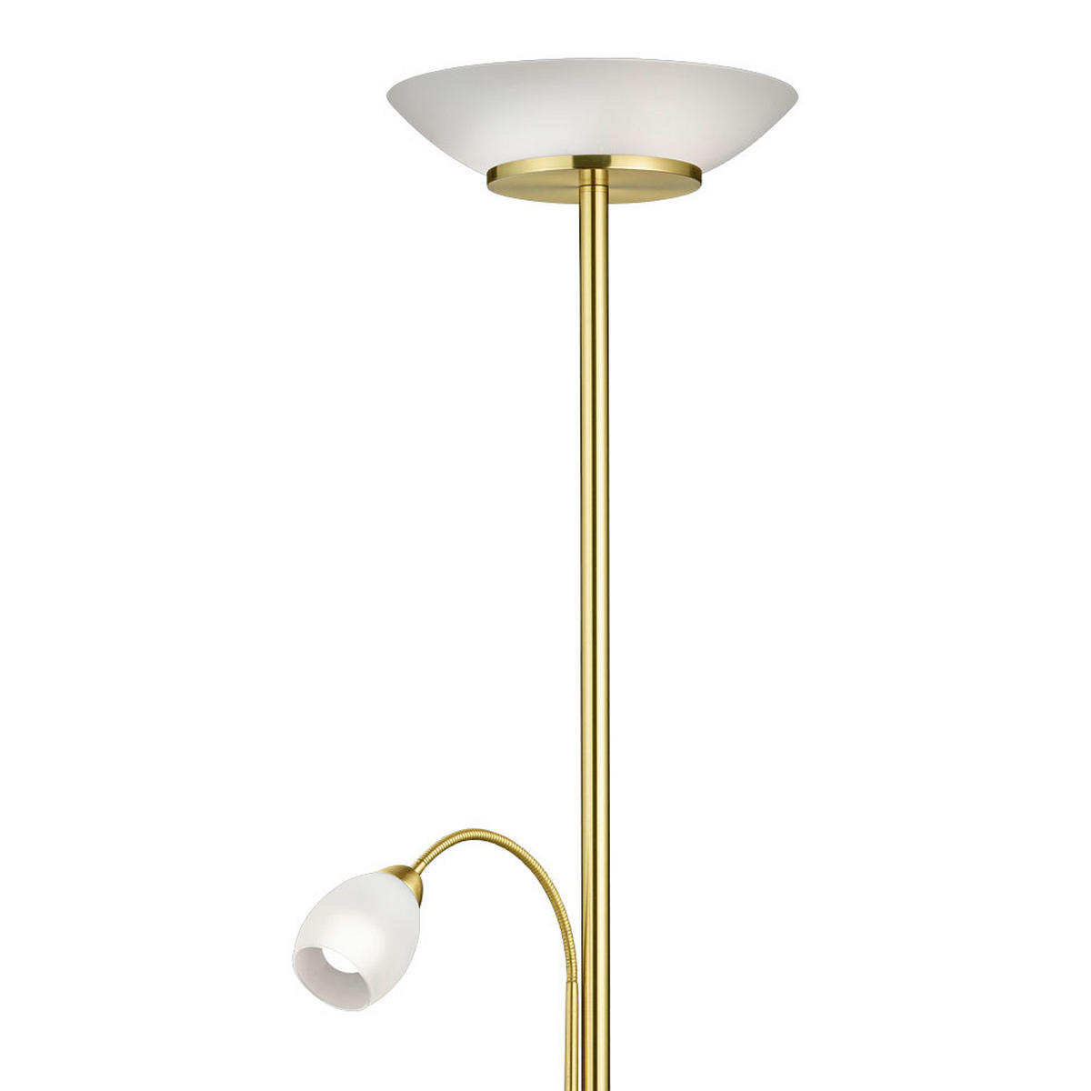 LED STEHLEUCHTE GERRY Messing Weiß - Messingfarben, Glas (34/34/180cm)