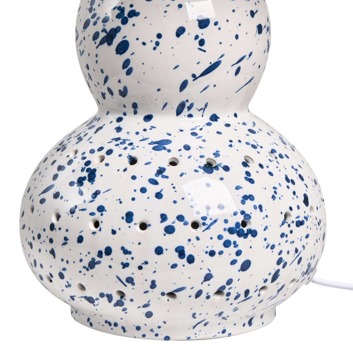 TISCHLAMPE Keramik Weiß/Blau Macal - Blau/Weiß, Keramik (28/28/46cm) - Beliani
