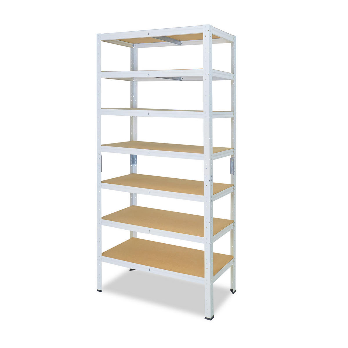 SCHWERLASTREGAL HOME 200x60x50 cm in weiß mit 7 Böden und 125 kg Traglast pro Boden - Creme, Metall (60/200/50cm) - shelfplaza