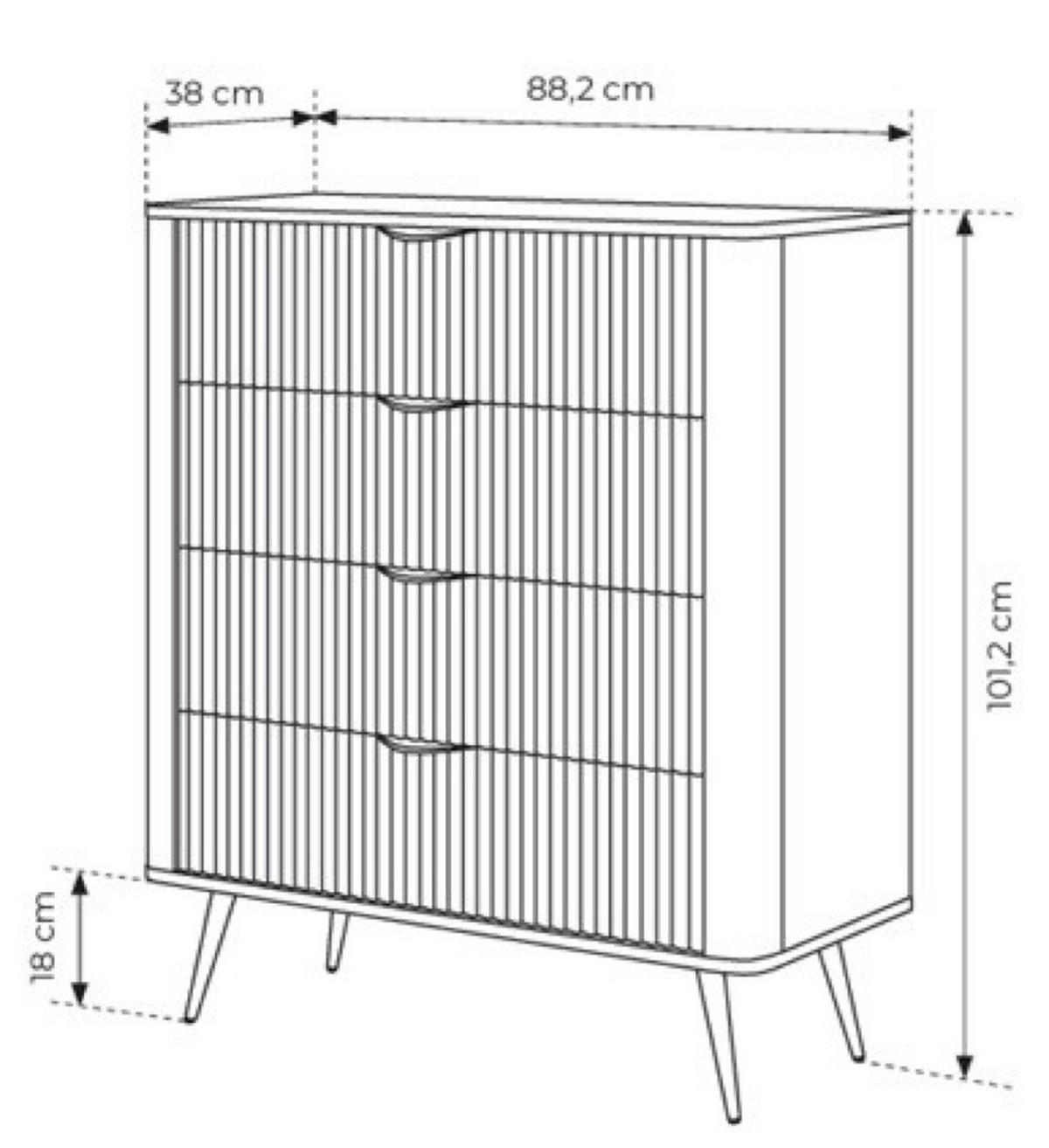 SIDEBOARD Mehrfarbig Lena - Multicolor, Holzwerkstoff (88.2/101.2/38cm) - Sepro Meble