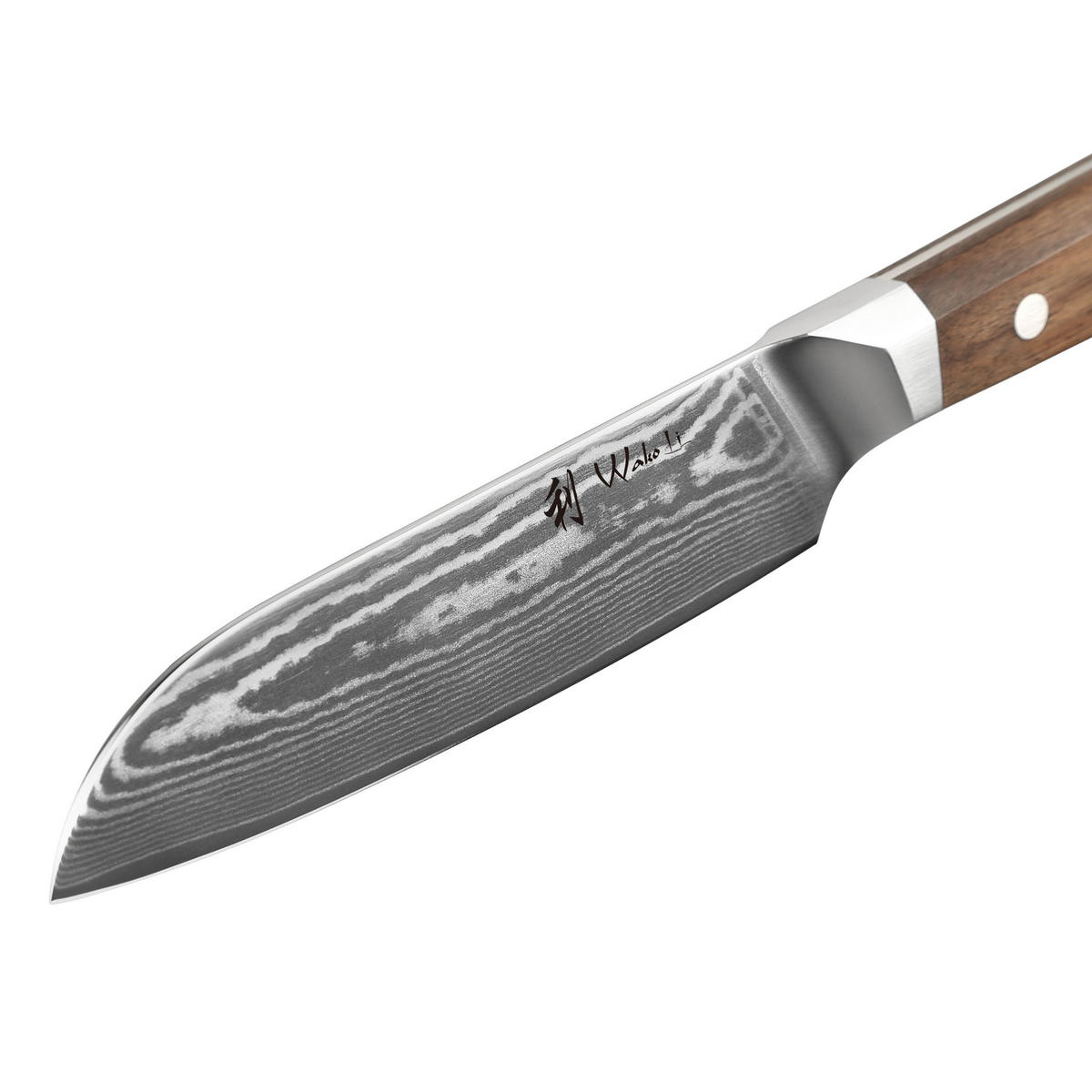 SANTOKUMESSER 12,5 cm - Nussbaumfarben, Holz/Metall (24cm) - Wakoli