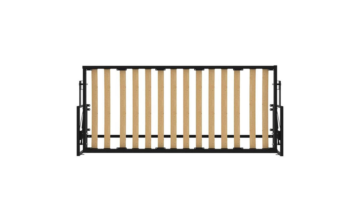 WANDBETT Morphy Classik Modulares SizeFlex- und TypeFlex-System - 200x100 Horizontal - Schwarz, Holz/Metall (200/100cm) - WallBedKing