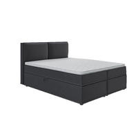 BOXBETT Eclipse 160/200 cm Graphit Luxusmicrofaser - Graphitfarben/Schwarz, Holz/Kunststoff (160/200cm) - S-Style Möbel