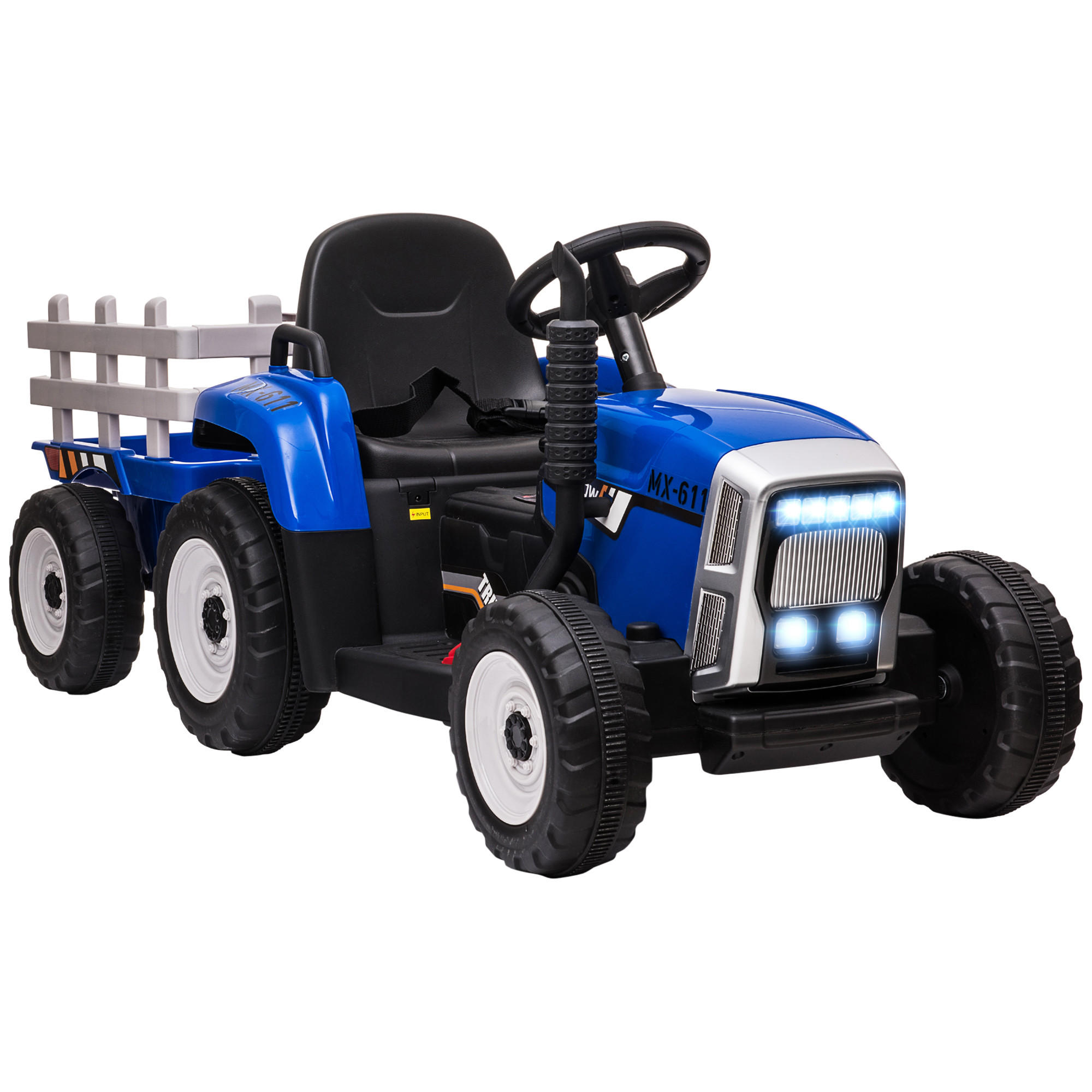KINDER ELEKTROAUTO, Blau/Grün/Rot, Kunststoff+ Metall - Blau, Metall (136.5/50/52.5cm) - HOMCOM