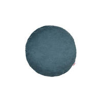 KISSENHÜLLE Rund FarbTon Chenille-Haptik nordlicht-blau 40 cm Ø - Blau, Textil (40/40cm) - beties Heimtextil