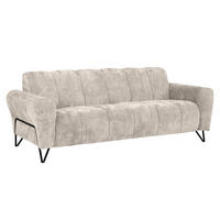 3-SITZER SOFA Volare mit Metallbeinen beige - Beige/Schwarz, Textil/Metall (220/83/98cm) - Beautysofa